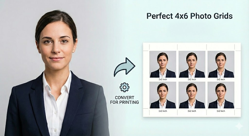 Photo Grids - Convert your portrait to a 6-up, 4x6 sheet